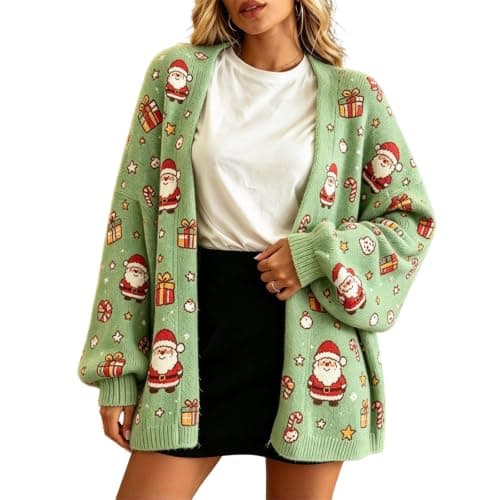 Christmas Sweaters for Women Thermal Santa Pattern Fleece view 2