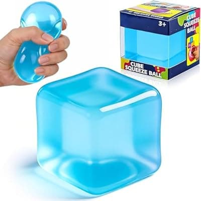 Cube Squishy Stress Relief Toys: Clear Sensory Fidget Toys for Anxiety & ADHD, Soft Slow Rising Squeeze Toys for Desk Office, Cool Gadgets for Men and Women Gifts for Father Monther Teens&Adults