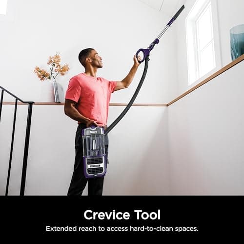 Shark Lift-Away Upright Vacuum with Powerfins, Self-Cleaning Brushroll, Anti-Allergen Complete Seal Technology, No Hair Wrap, LED Headlights, and Advanced Swivel Steering, Eggplant, ZD201 view 4