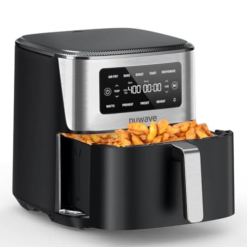 Nuwave Brio Plus 6-in-1 Air Fryer, 7-Qt Large Capacity, 50°F–400°F Precise Temp Control, Non-Toxic PFAS-Free Nonstick, Air Fry, Bake, Roast, Toast, Dehydrate, Reheat, 100 Presets, Dishwasher Safe view 1