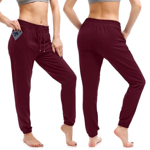 Walifrey Womens Joggers with Pockets, Drawstring Sweatpants Women for Lounging Jogging Workout and Gym view 2
