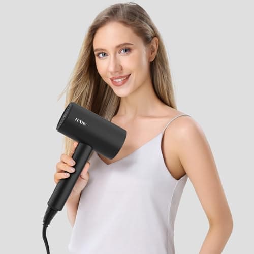 FUNTIN Hair Dryer, Blow Dryer with Diffuser Brush Comb for Women 4C Thick Curly Hair 1800w-Professional Black view 6
