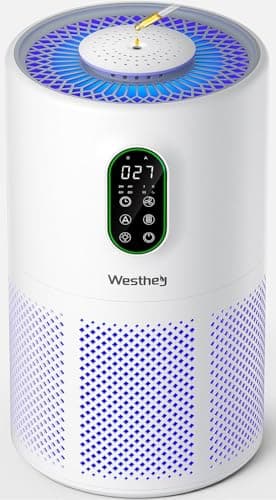 Air Purifiers for Home Large Room 1650 Ft² with Washable Filters, WESTHEY H13 HEPA Air Purifier with Fragrance Flowing Ambient Light Auto, Air Cleaner for Wildfire Smoke Dust Pollen Pets Hair Odor view 1