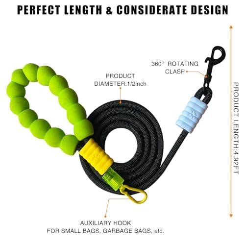 4.92FT Nylon Dog Leash，Multi Functional Crossbody Explosion-Proof Punch,Comfortable pad Handle,Suitable for Dog Sheds for Large Dogs Heavy Duty. view 2