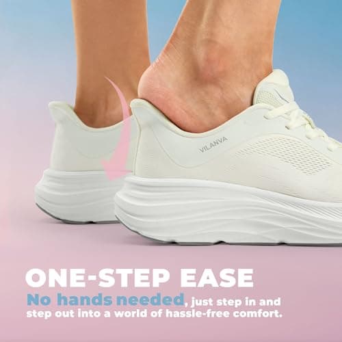 Vilanva Women's Comfortable Walking Shoes Cushion Running Tennis Sneakers Non-Slip Workout Gym Athletic Breathable Trendy Fashion Sneakers view 4