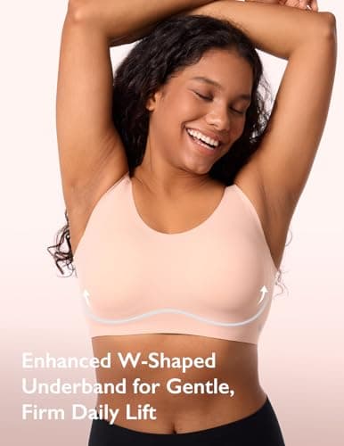 COMFELIE Wireless Bra Comfy Seamless Pullover Bra Soft Buttery Smooth Everyday Bralette Adjustable Cami Sleep Bras view 3