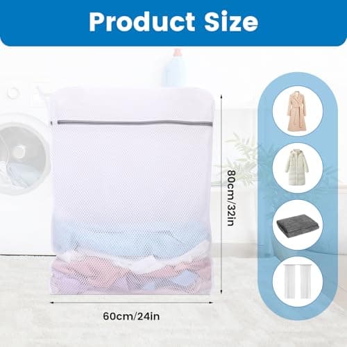 Dntorx 2 Pack XX-Large Mesh Laundry Bags for Delicates, 24 x 32 Inches Reusable Laundry Bag Durable Wash Bags for Washing Machine for College, Family, Travel, Storage view 2