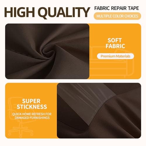 Sgooyir Fabric Repair Tape, Self-Adhesive Couch Patch Repair Fabric Patches for Furniture, Couch Repairing Kit Tape for Upholstery, Carpets, Chairs, Sofas, Pillows Suede 4x79 Inch Dark Brown view 3