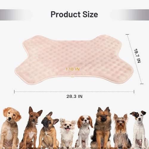 Dog Bed Mat, Soft Foam Dog Crate Pad for Small Medium Dogs, Stylish Bone-Shaped, Anti Slip & Washable Pet Floor Mat Puppy Bed for Crates, Kennel view 7