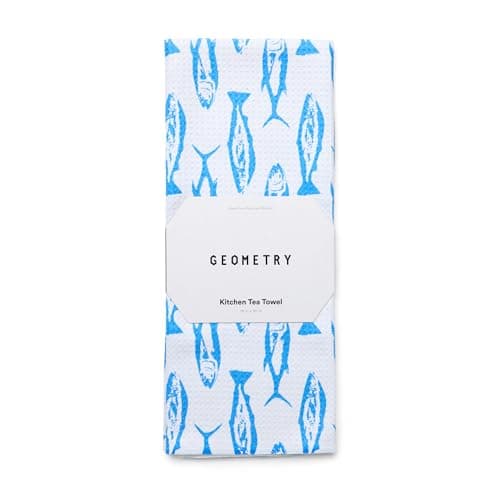 GEOMETRY Tea Towels – Spring & Summer Collection – Quick-Dry, Ultra-Absorbent, Reusable Microfiber Kitchen Towels for Drying & Cleaning - Coastal Catch - 1 Pack — image 1