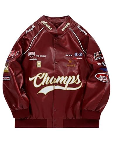 Aelfric Eden Faux Leather Racing Jacket Oversized Motorcycle Biker Racer Jackets Streetwear Unisex — image 1