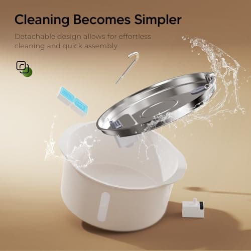 Pektaco Dog Water Fountain for Large Dogs, 1.8Gal/7L Pet Water Fountain, Dog Water Bowl Dispenser with Viewing Window & LED, Super Quiet, Stainless Steel Tray Easy Clean BPA-Free(with 3 Filters) view 6