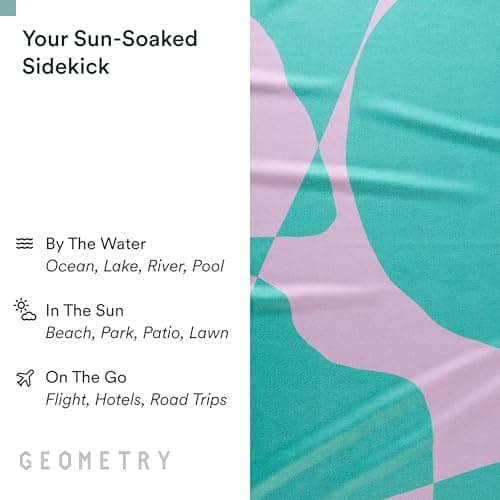 GEOMETRY Micro-Loop Beach Towel – Spring & Summer Collection – Quick-Dry, Sand-Resistant, Ultra-Absorbent Compact Towel for Beach & Travel (Abstract Life) view 7