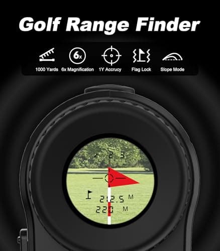 Golf Rangefinder with Slope, 1000 Yards Range Finder Golf, 6X Magnification, Flag Locking Vibration, Rechargeable Laser Range Finder view 2