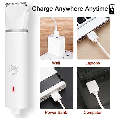 Veeconn Dog Clippers Grooming Kit Hair Clipper-Low Noise Paw Trimmer- Rechargeable - Cordless Quiet Nail Grinder Shaver for Cats and Other Pets view 6