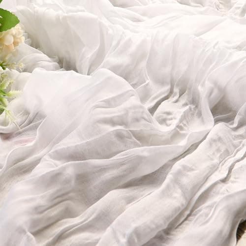 Beige Table Runner Cheesecloth Table Runner Rustic Gauze Wedding Table Decor for Easter Mother's Day Wedding Tea Bridal Garden Party 12Pack 90x300 Inches view 4