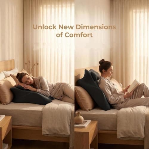 Memory Foam Wedge Pillow, Ergonomic Reading Pillow for Bed & Relaxing view 5