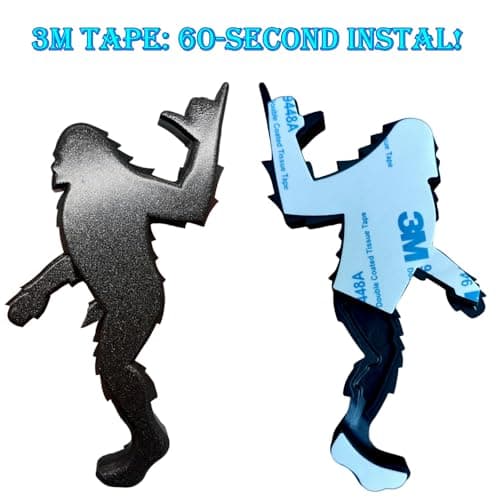 Bronco Sasquatch Emblem Overlay Decal, 3x4 Inch, Black Metallic, Weather-Resistant 3M Adhesive, 2021-2025 Models (Black Metallic, Shaka Sign & Horse Set) view 6