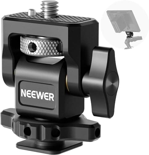 NEEWER Camera Monitor Mount with Cold Shoe, Anti Twist 1/4" Screw for 5" & 7" Field Monitor Compatible with Atomos Ninja V, 360° Swivel & Adjustable 180° Tilt Damping, Compatible with SmallRig, MA006