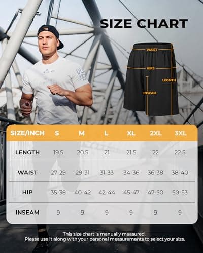 Barjneel 6 Pack Men's Athletic Shorts - Workout Gym Basketball Quick Dry Black Mens Shorts with Pockets for Casual Running view 2