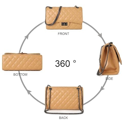 Gladdon Quilted Crossbody Purse for Women Trendy Ladies Shoulder Bag with Chain Designer Purses view 6