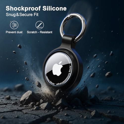 [4-Pack] Case for Apple AirTag Holder Keychain – IP67 Waterproof, Anti-Lost, Scratch-Resistant Case for Air Tag – for Keys, Pets, Luggage view 5