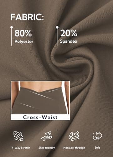 DLOODA Women's Yoga Pants with Pockets No Front Seam Crossover High Waisted Flare Leggings Tummy Control Bootcut Pants view 5