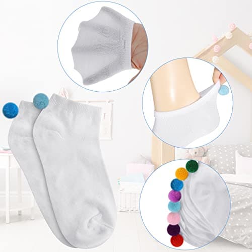 Vicenpal 8 Pairs Women Pom Pom Socks Ankle with Balls on the Back Cosplay Seamless Socks view 6