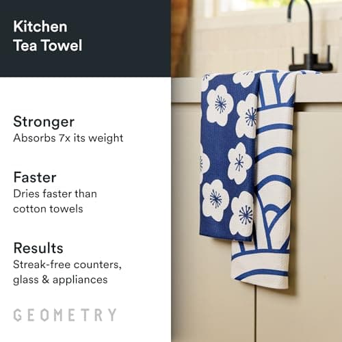 GEOMETRY Kitchen Tea Towels - Quick Dry Microfiber Dish Towels for Kitchen Every Bloom, 18" x 30" 2 Pack view 4