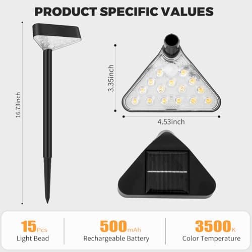 Fashlits 8 Pack Solar Pathway Lights Outdoor, Bright LED Solar Landscape Lights, Waterproof Solar Garden Lights for Yard, Patio, Walkway, Lawn, Driveway(Warm White, 8 Pack) view 2