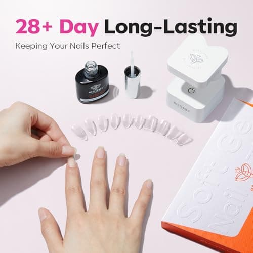 Modelones Medium & Short Almond & Short Square nail tips - Multi-type 3 Styles Set Gel Tips Half Matte Full Cover Clear Acrylic Gel Kit Fake Nails for Extension DIY Salon 450Pcs 15Sizes view 5