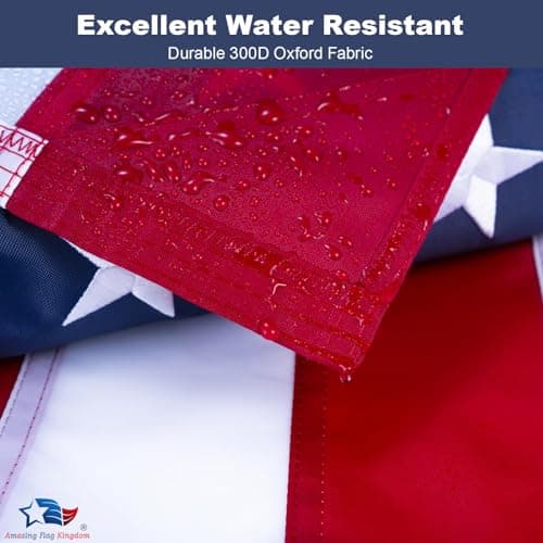 American Flag 3x5 Outdoor Heavy Duty, American Flags for outside 3x5 , Heavy Duty Nylon USA Flags with Durable Brass Grommets, Sewn Stripes Standard, 300D Nylon USA Flag for Indoor Outside Decoration view 6
