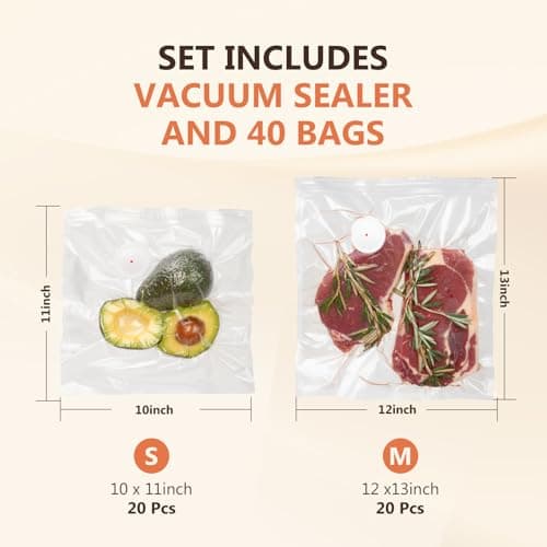 Kayiant Vacuum Sealer For Food (Compact Vacuum Sealers+30 Reusable Vacuum Bags), Powerful Handheld Vacuum Sealer for 10X Preservation & Fresh view 2