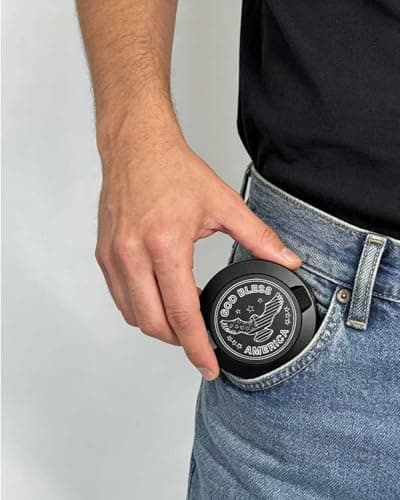 Miaimther Metal Container for Zyn, Premium Aluminum Can & Rugged Pouch Holder | Extra Capacity, Knurled Grip & Used Pouch Storage,Don't stop exploring (God bless American) — image 1