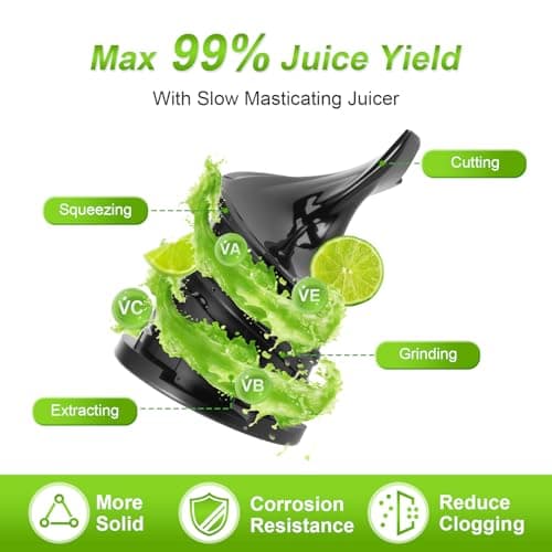 Masticating Juicer Attachment for KitchenAid Stand Mixer,Slow Cold Press Juicer for Kitchenaid Accessory with 4.5" Large Feed Chute,2 * 28oz Cups for Fruits & Vegetables by Aifeel view 5