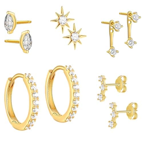 Silver Hoop Earrings Set for Women Man Small Gold Silver Hoop 316L Stainless Steel Tiny Cartilage Earrings Hoop for Multiple Piercing Jewelry Gift — image 1