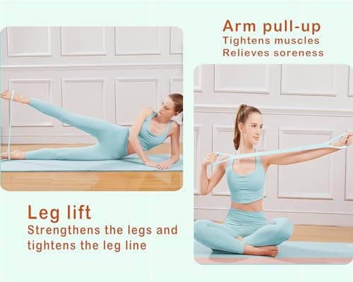 Figure 8 Resistance Band, Arm Back Shoulder Exercise Elastic Rope Stretch Fitness Band, Foot, Leg, Hand Stretcher, Arm Exerciser for Yoga Pilates Stretching Physical Therapy, Home Gym Workout（ Pink view 6