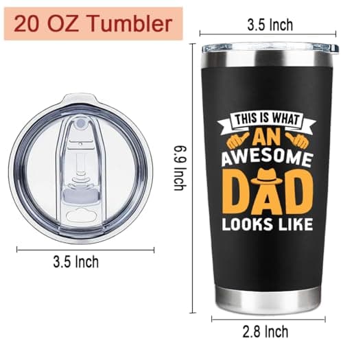 YXOTJHS Gifts For Dad, Cups Tumbler - Fathers Day Dad Gifts From Daughter Son Wife - Birthday, Father's Day, Christmas - Cool Funny Gift For Dads view 3