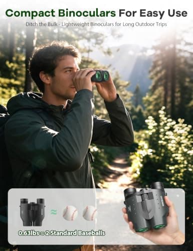 25x32 Compact Travel Binoculars for Cruise Ship Bird Watching | FMC BAK4 Prisms, Easy Focus for Adults & Kids, High Powered Clear Vision for Hunting & Camping, Small Size with Carry Case view 5