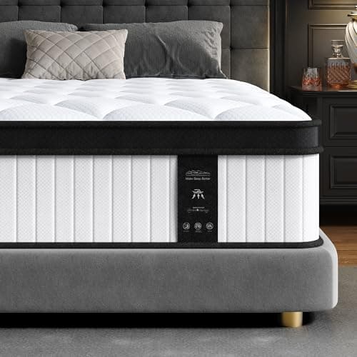 Queen Mattress, 12 Inch Mattress Queen Size in a Box with Memory Foam and Individual Pocket Springs for Motion Isolation, Pressure Relief, Medium Firm Feel, Cool&Comfortable Sleep, Breathable — image 1