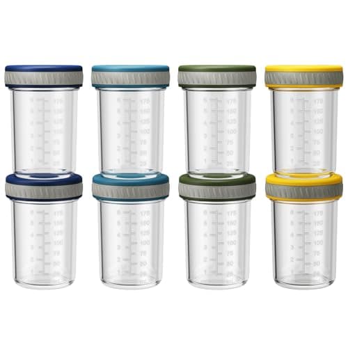 Sursip Glass Baby Food Storage Containers, 8 oz Small Mason Jars with Lids, Airtight for Baby Puree Containers, Juice, Milk, Yogurt, Overnight Oats, Mini Toddler Snack Cups -8 Pack — image 1