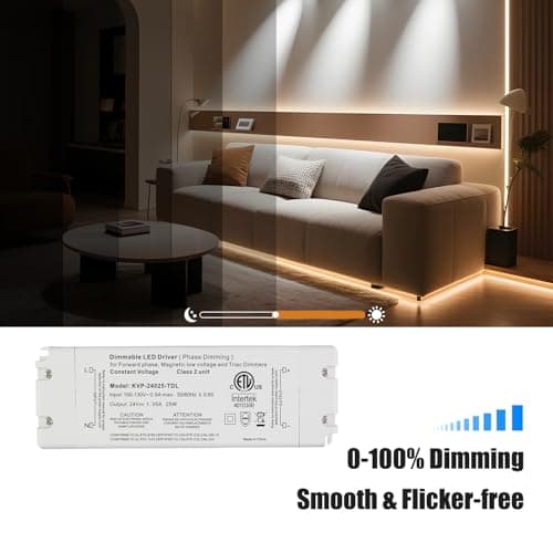 24V 25W Dimmable LED Driver, Power Supply for TRIAC Dimmer, AC to DC Transformer for LED Lighting view 3