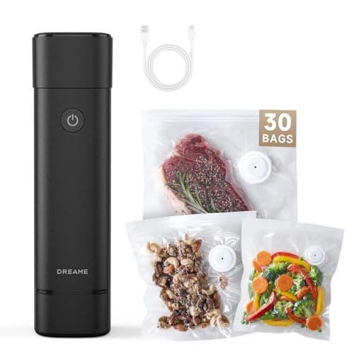 DREAME VH20 Handheld Vacuum Sealer Machine for Food with 30 Reusable Vacuum Bags, Compact Food Vacuum Sealer, Auto Stop, Rechargeable Food Sealer Saver, Dry & Moist Modes, For Container & Wine Bottles view 1