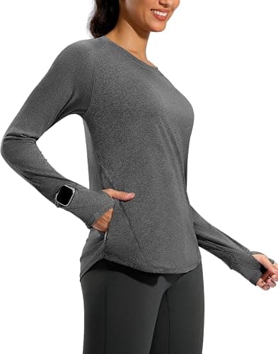 G Gradual Long Sleeve Workout Tops for Women Quick Dry Lightweight Running Athletic Shirts with Zip Pocket Moisture Wicking — image 1