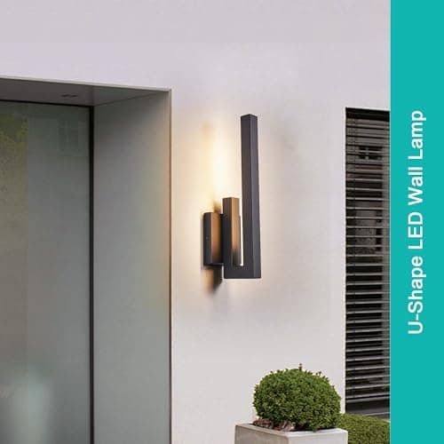 Tarentlight 15" Ht Modern Minimalist Linear Outdoor Wall Light,3000K 13W Integrated LED,Textured Black Anti-Rust Metal,Wet Rated for Exterior House, Porch & Patio,Garage,Yard Front Door,Garden. view 2