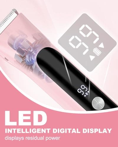 Bikini Trimmer for Women Pubic Hair,Electric Razors with Dual Heads for Body, Rechargeable IPX7 Waterproof Bikini Shaver for Travel,Facial Hair Remover for Leg Arm Face view 6