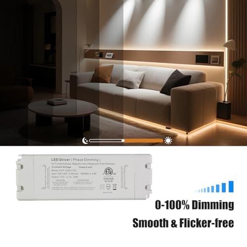 12V 25W Dimmable LED Driver, Power Supply for TRIAC Dimmer, AC to DC Transformer for LED Lighting view 3