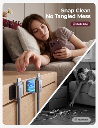LISEN Tap 1 S Storage Cable, 240W C to C Cable Fast Charging (2 Pack 5FT) view 2