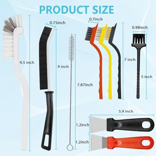 15PCS Crevice Cleaning Brush Set, Hard Bristle Grout Scrub Brushes, Multifunctional Gap Detail Cleaning Tools for Bathroom, Kitchen, Window Sill, Tile Corners & Household Deep Cleaning view 2
