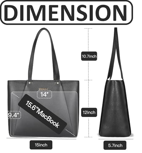 Blofinche Genuine Leather Tote Bag for Women,15.6 Inch Laptop Bag, Large Work Purse for Office Travel Commuter view 6